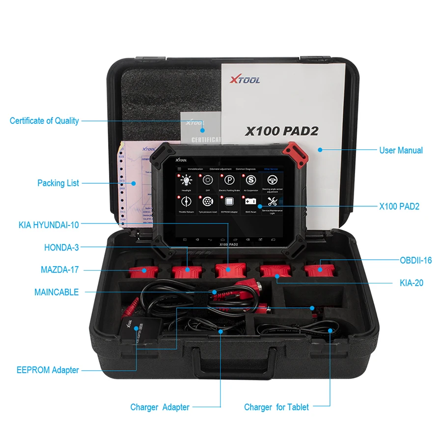 XTOOL X100 Pad2 Wifi и Bluetooth OBD2 полная система автоматический диагностический инструмент