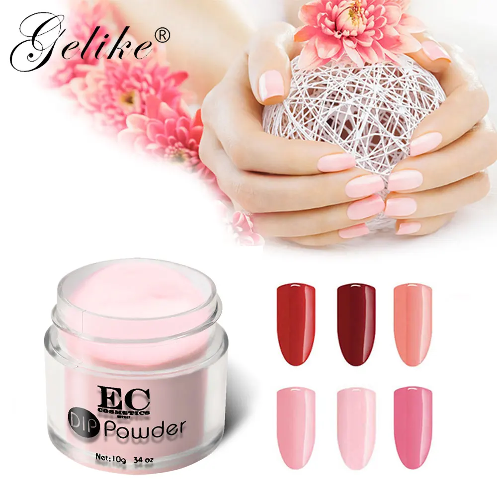 

Gelike 10g/Box Dipping Powder Gel Polish Color Manicure Acrylic Nail Art Dip System Powder Free Shipping