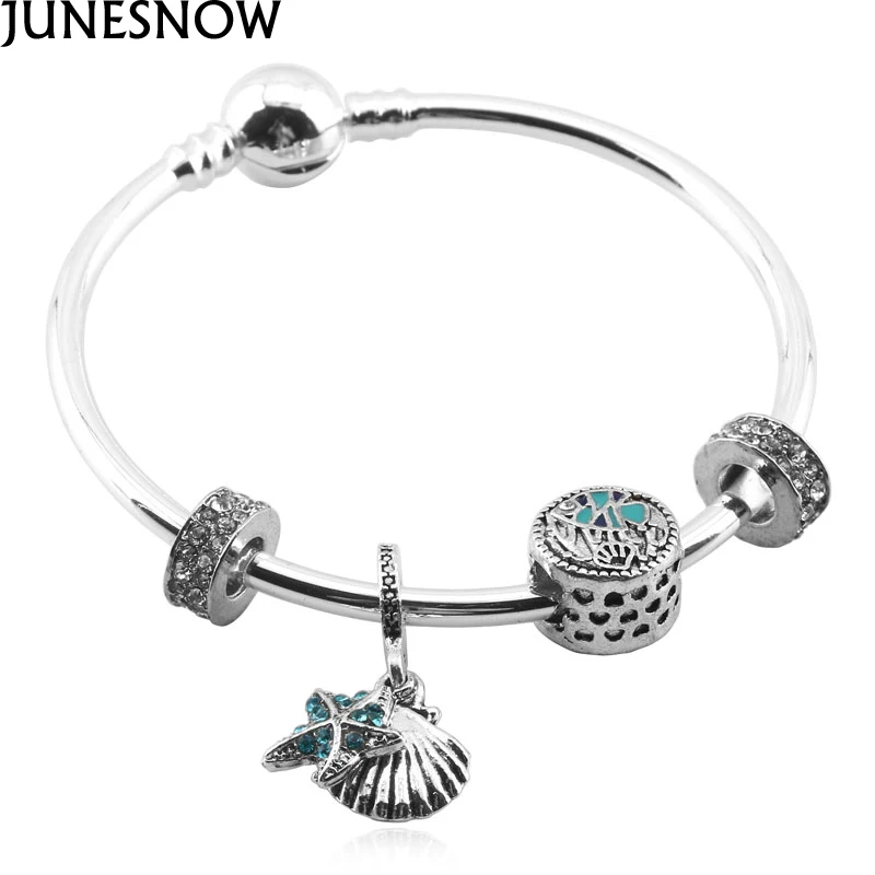 

2018 Ocean Series Charm Bracelets For Women Jewellery DIY Crystal Beads Bracelets & Bangles Pulsera Dropshipping D005