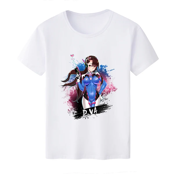Новая модная футболка популярная игра OW D.VA Косплей Dva с коротким рукавом o