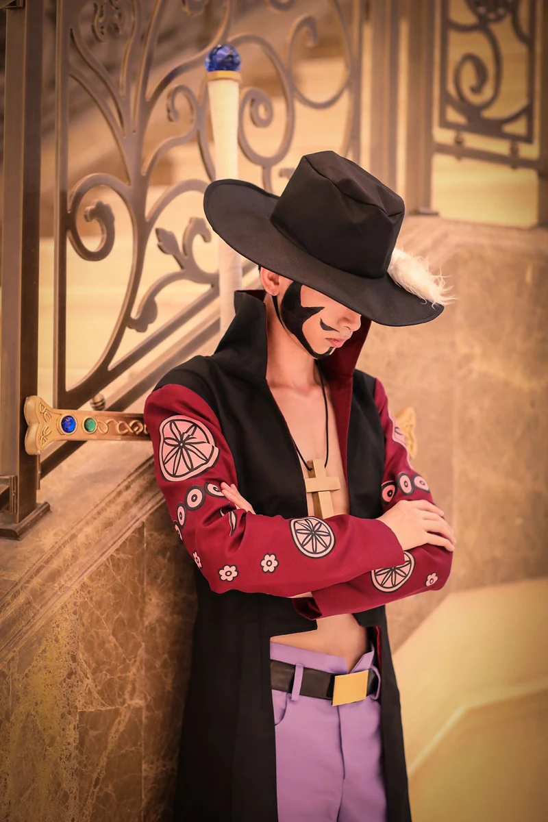 Anime Dracule Mihawk Cosplay Kostum Set 