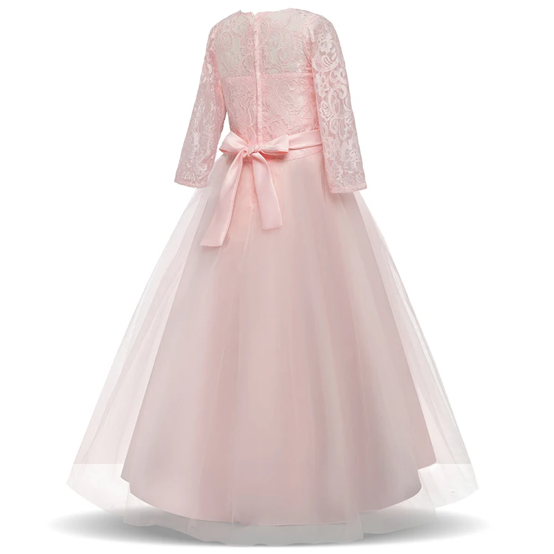 Элегантное платье принцессы для девочек; вечерние платья для девочек на свадьбу, церемонию; длинное кружевное платье на выпускной; платье для первого причастия; Детские торжественные платья для девочек-подростков
