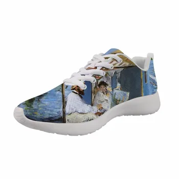 

2021 New Sneakers Women Of Work Flats Graffiti White bottom Breathable Nurse Shoes For Female Painting Art Color Edouard Manet