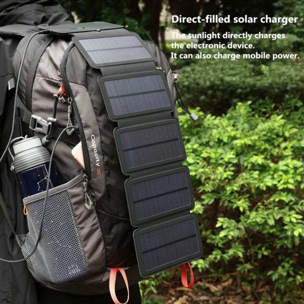 SunPower folding 10W Solar Cells Charger 5V 2.1A USB Output Devices Portable Solar Panels for Smartphones Used in outdoor