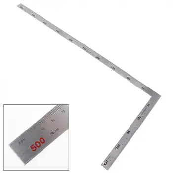 

250 x 500mm Woodworking / Office Thicker 2mm Stainless Steel 90 Degree Right Angle Ruler