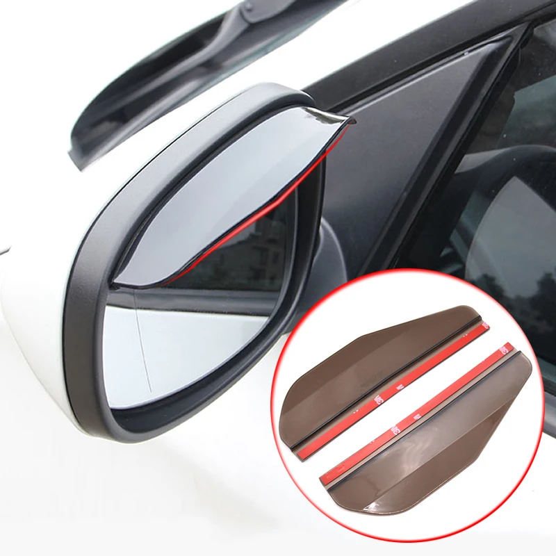 

Car-styling PVC Car Universal Rain Shield Stickers Car Rear Mirror Rain Shade Eyebrow Weatherstrip Auto Mirror Protector Guard