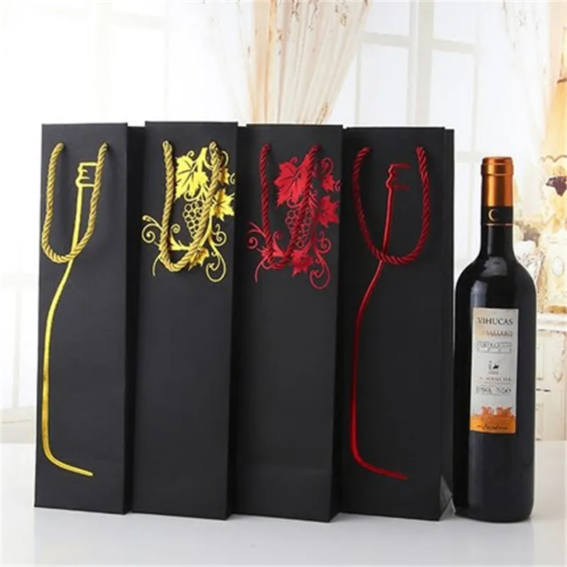 wholesale 1000pcs/lot recyclable custom printed paper wine gift bags