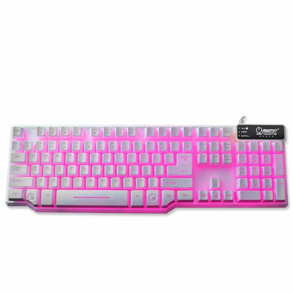 Mechanical Keyboard Gaming Wired Backlit Keyboard LED Backlight Keycap For Gamer Computer Laptop White