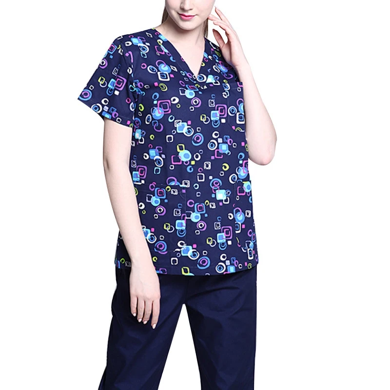 Модный медицинский костюм для женщин и мужчин больничный медицинский скраб набор салон красоты форма медсестры, медицинская униформа для ухода - Цвет: Women