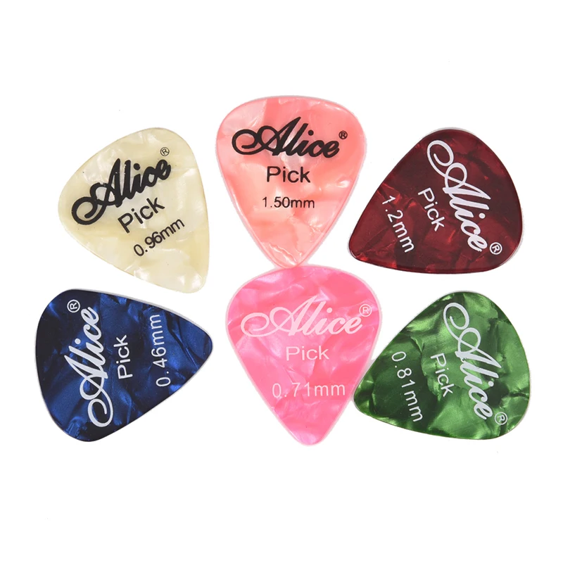 

6Pcs/lot 3*2.5cm Guitar Picks Thickness 0.46/0.71/0.81/0.96/1.20/1.50mm Random Color
