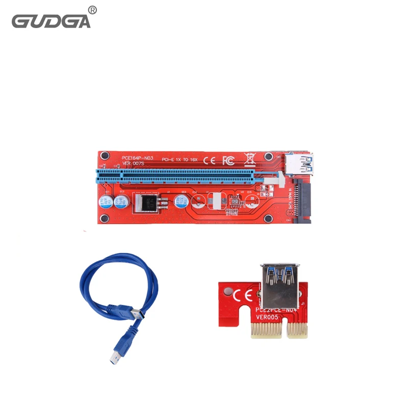 Ver007s pci-e riser PCIe Express 1x до 16x60 см USB3.0 кабель sata 15pin Мощность Riser Card для BTC eth добыча