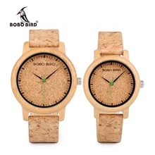 BOBO BIRD – montre en bois et bambou pour femmes, accessoire de luxe, fait à la main, avec bracelet en liège, Logo personnalisé, livraison directe