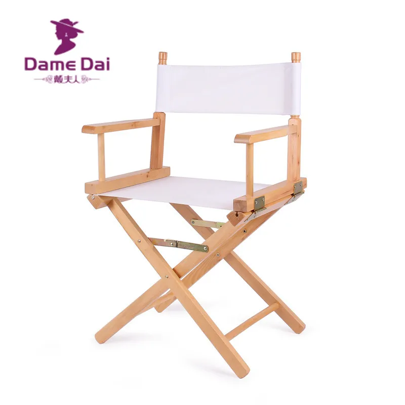Standard Height Directors Chair Canvas Seat and Back Outdoor Furniture Portable Wood Director Chairs Folding Camping Beach Chair