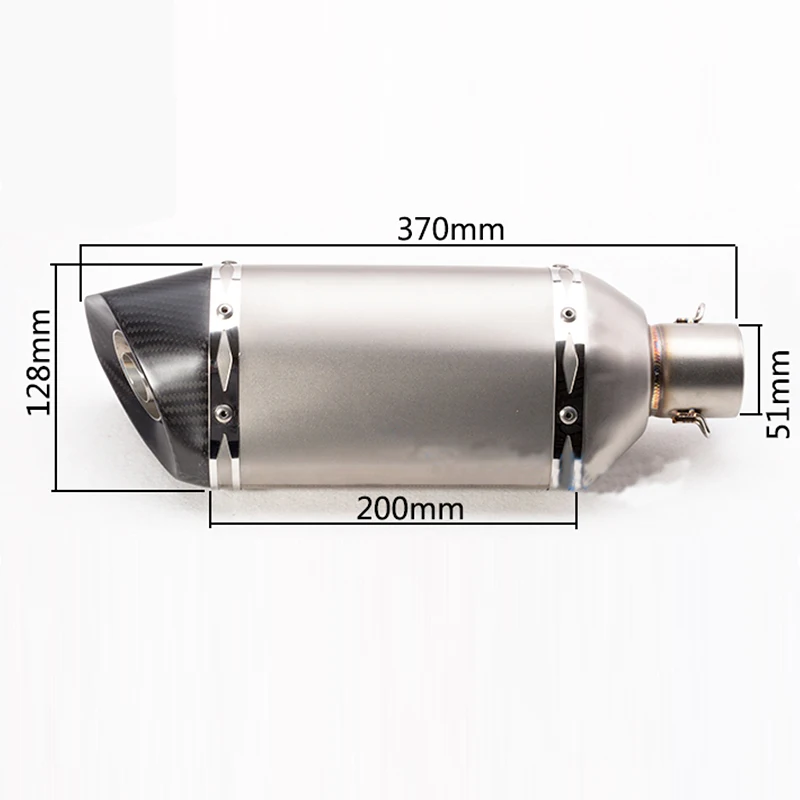 Универсальный 51 мм Глушитель для мотоцикла из углеродного волокна выхлопная труба для скутера ATV Escape глушитель с наклейкой для большинства мотокроссов