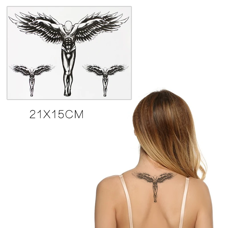 Noir Angle Wing Tatouages étanche Simulation Tatouage