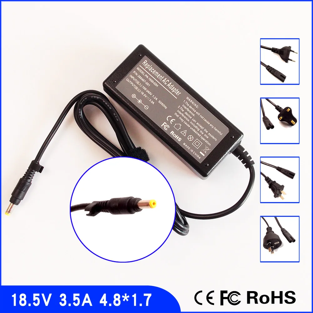 18.5V 3.5A Laptop Ac Adapter Power SUPPLY + Cord for HP Pavilion DV2100