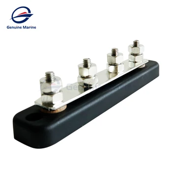

DC 48V 150A 4 Terminal Studs Busbar Power Distribution Block for boat RV yacht boat motor boat fishing boat (Black)