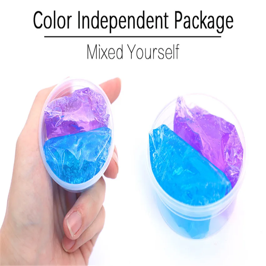 DIY Clear Slime Colorblock Gradient Crystal Mud Slime игрушки для детей с Lizun прозрачная пушистая глина взрослые антистрессовые подарки