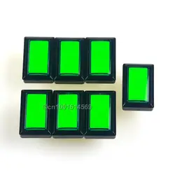 Новый 50 мм * 33 мм 7 шт./лот 5 В прямоугольный светодиодной подсветкой Аркада LED Button с микровыключателем для Arcade видеоигры и маме-зеленый