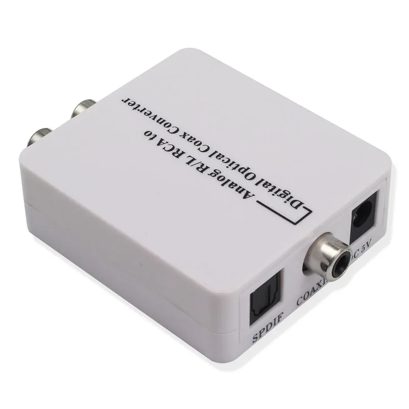 Аналоговый коаксиальный преобразователь R/L RCA в Цифровой оптический A2D Toslink