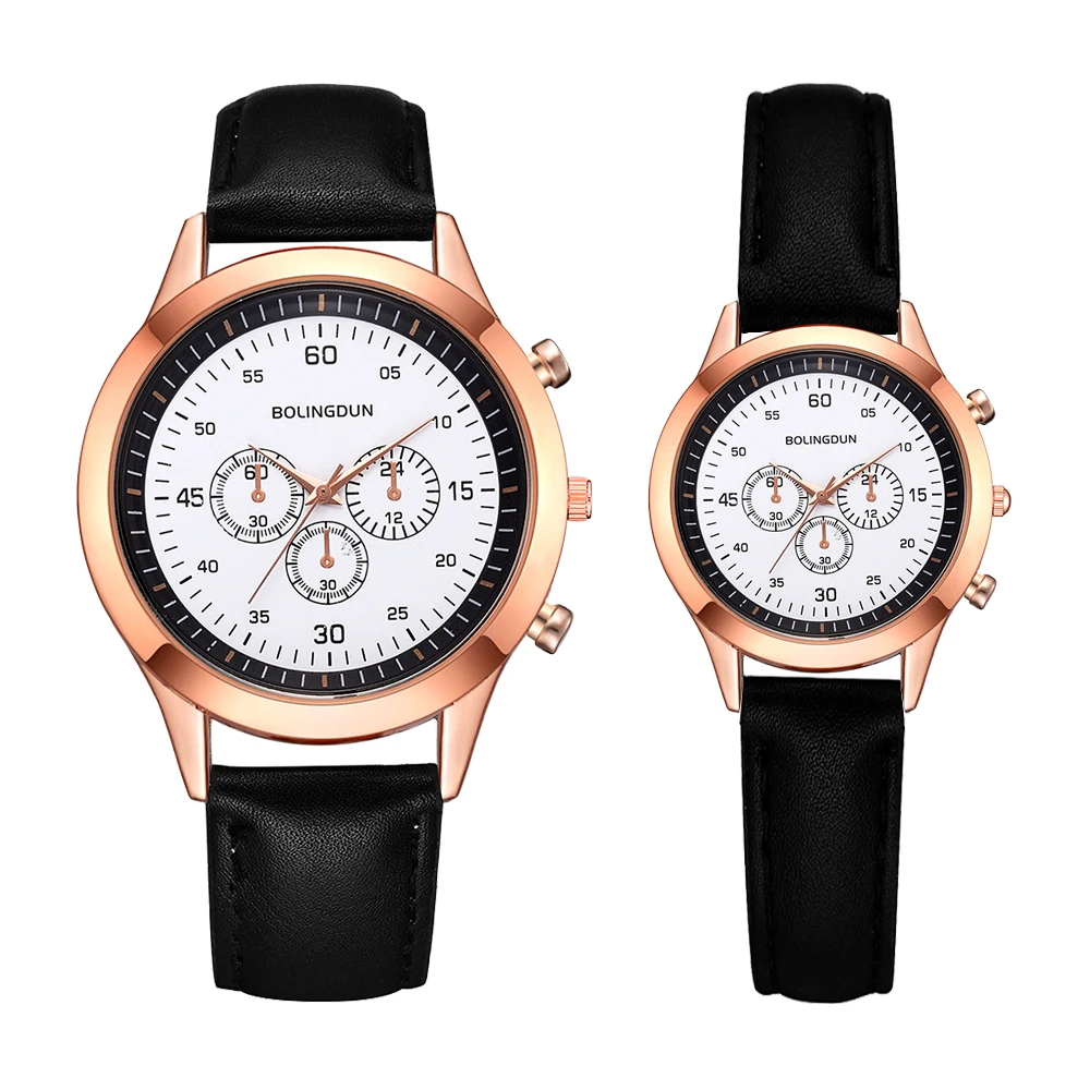 

Wooden Lover Couple Watche Casual Leather Band Quartz Wristwatch Men Women Fashion Watch Waterproof Sports Clock Set Relogio