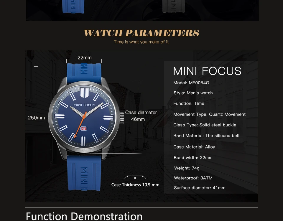 MINIFOCUS Топ бренд моды спортивные часы Для мужчин кварцевые Дата часы силиконовый браслет военные наручные часы для мужчин Reloj Hombre