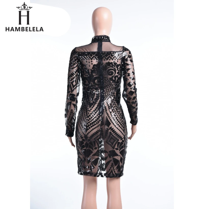 HAMBELELA Autumn Winter New Sequined Women Dress Fashion Long Sleeve 2018 Sexy Women Party Dresses Clubwear Feminino Vestidos (5)