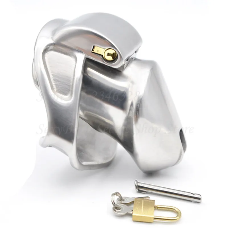 316L Stainless Steel Male Chastity Device With 2 Magic Locks,Cock Cage,Penis Rings,Virginity Belt,Sex Toys For Men Drop Shipping