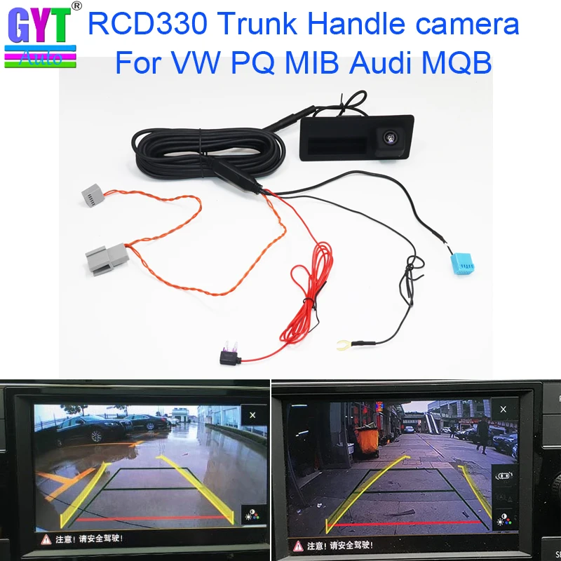 

Original Data Steering Wheel Dynamic Trajectory RCD330 Car Trunk Handle parking backup Rear View Camera For Audi VW MQB PQ MIB