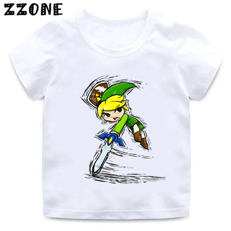 

Boys/Girls The Legend of Zelda Triforce Cartoon Print T shirt Kids Funny Clothes Children Dabbing Link Cute Baby T-shirt,ooo5246