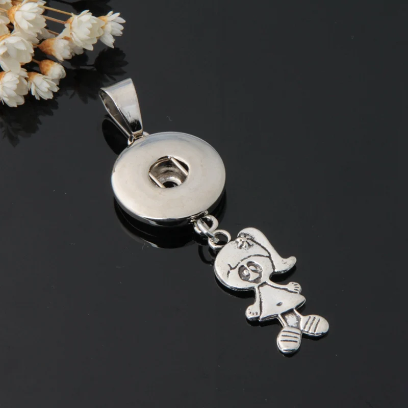 19 STYLES! 6PC Diy Snap Necklace Jewelry Lovely Girl Charms Metal 18mm