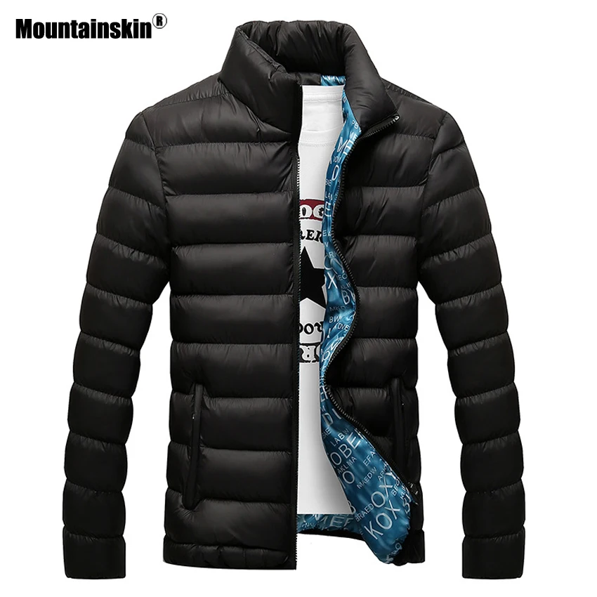 Мужская повседневная куртка Mountainskin черная Толстая парка верхняя одежда размеры