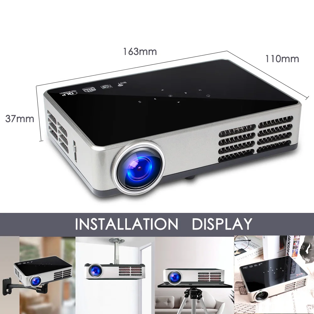 Poner саунд Мини проектор LCD беспроводной домашний кинотеатр USB TV видео Android 4.4 DLP 1080 P