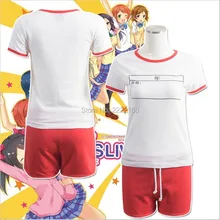 LoveLive! Anime japonés 100% de Algodón de Manga Corta T-shirt Fuck Love Live Cosplay Ropa Deportiva uniformes escolares Traje de Halloween