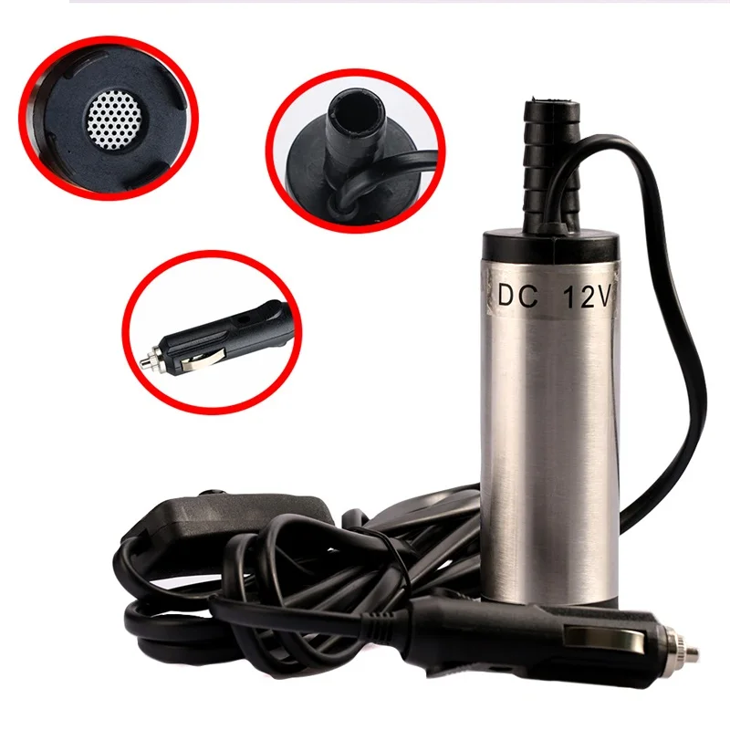 

38 Mm Cigarette Lighter Plug 12V DC MINI Diesel Fuel Water Oil Car Camping Fishing Submersible Transfer Pump