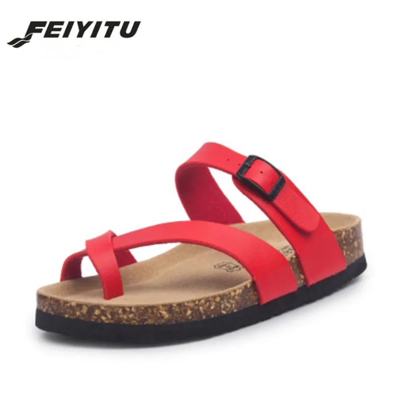 FeiYiTu/Новинка 2018 года летние пляжные пробковые шлепанцы Вьетнамки женские