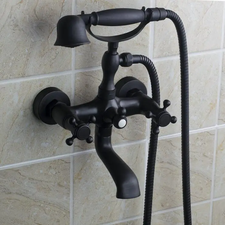Oil Rubbed Bronze rain shower faucet mixer, Copper shower faucet hot and cold, Bathroom wall mount shower faucet set shower head Oil Rubbed Bronze rain shower faucet mixer, Copper shower faucet hot and cold, Bathroom wall mount shower faucet set shower head