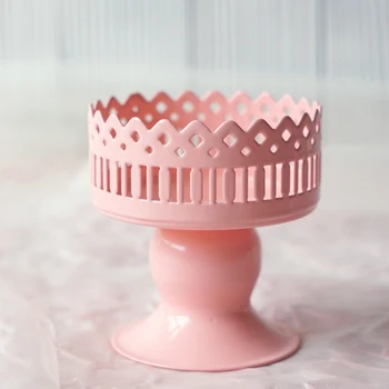 

SWEETGO pink mini cupcake stand 8.5*9cm metal single one candle holder table decorating candy bar party supplier