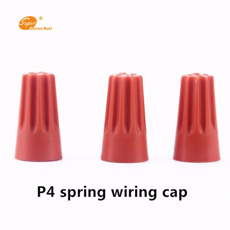 

1000pcs/lot Insulated Rotating terminal crimping cap P4 helical spring-type Cable Terminals Terminal cap Orange color HOT SALE