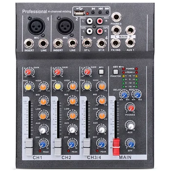 

Eu Plug Mini Portable Audio Mixer With Usb Dj Sound Mixing Console Mp3 Jack 4 Channel Karaoke 48V Amplifier For Karaoke Ktv Ma