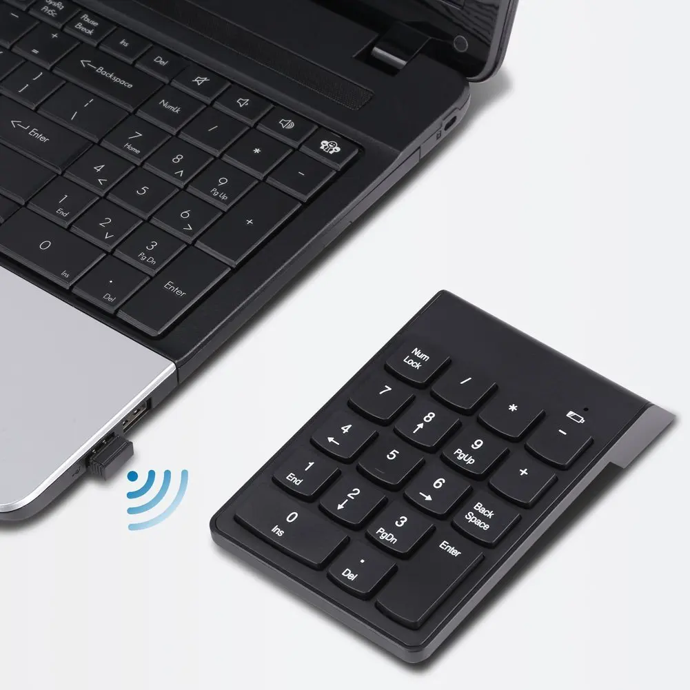 Новинка; Лидер продаж 18 ключи Беспроводной номер Pad клавиатура с 2,4 г Mini-USB приемник для ноутбуков настольных ПК Тетрадь 8