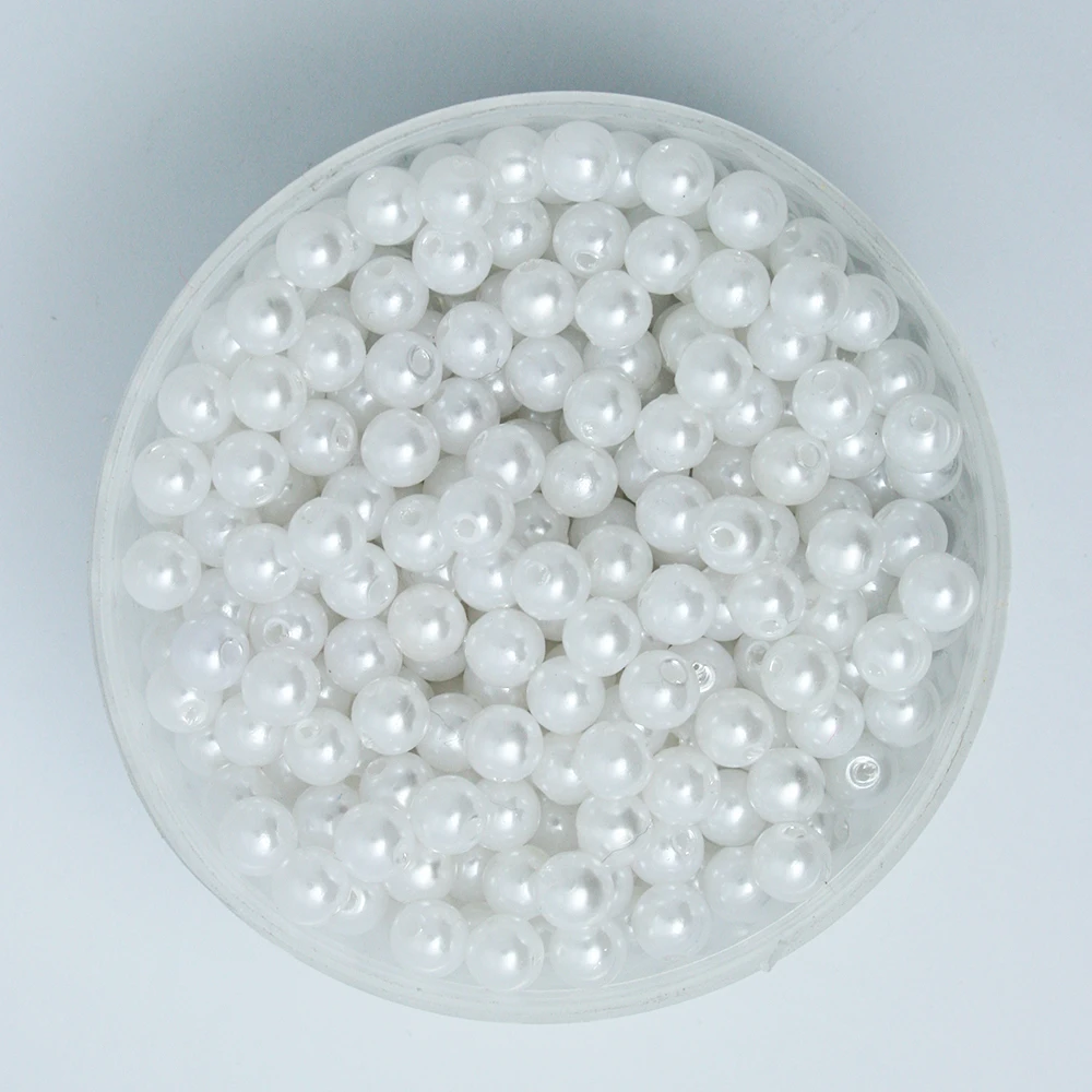 

Hot Selling 1000 Pcs White Color Acrylic Plastic Beads Pearl Imitation Round Beads 6mm Dia. (PS-BSG02-02WH)