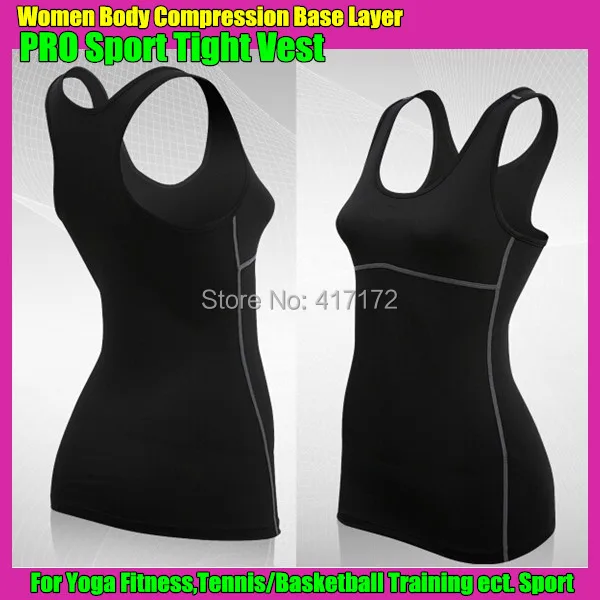 Corps Base blanc Couche Thermique vêtements bleu Gilet 10 Sous Compression vert Femmes De Noir Creux Sous Pour Fitness Serré rouge Pro Débardeur Pcs qxwpYwX