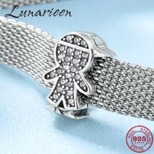 Новинка, 925 пробы, серебряная бейсболка, для детей, прозрачные CZ бусы-клипсы, подходят к оригинальному отражению, зажим, очаровательный браслет, ювелирное изделие