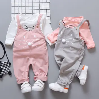 Spring newborn baby girls clothes sets fashion suit T-shirt + pants suit baby girls outside wear  sports suit clothing sets 1