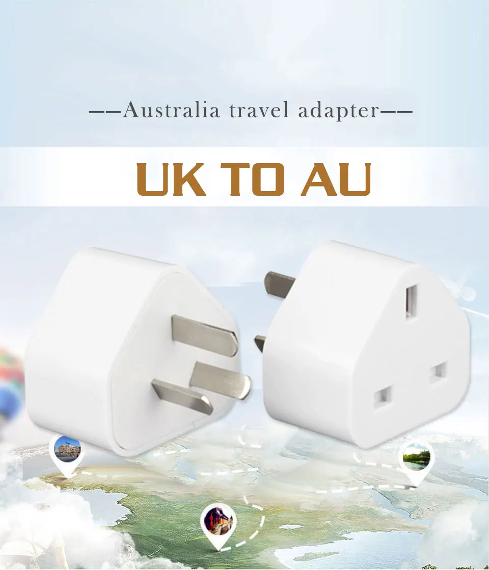 New UK TO AU Plug Travel Adaptor 3 pin AU Converter UK to AU Plug Charger For Australia New Zealand For Mobile Cell Phone Tablet (1)