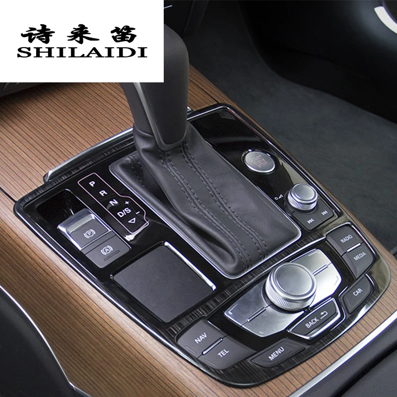 font b Car b font Styling Multimedia Handrest Gear Panel decoration Cover Sticker Trim For
