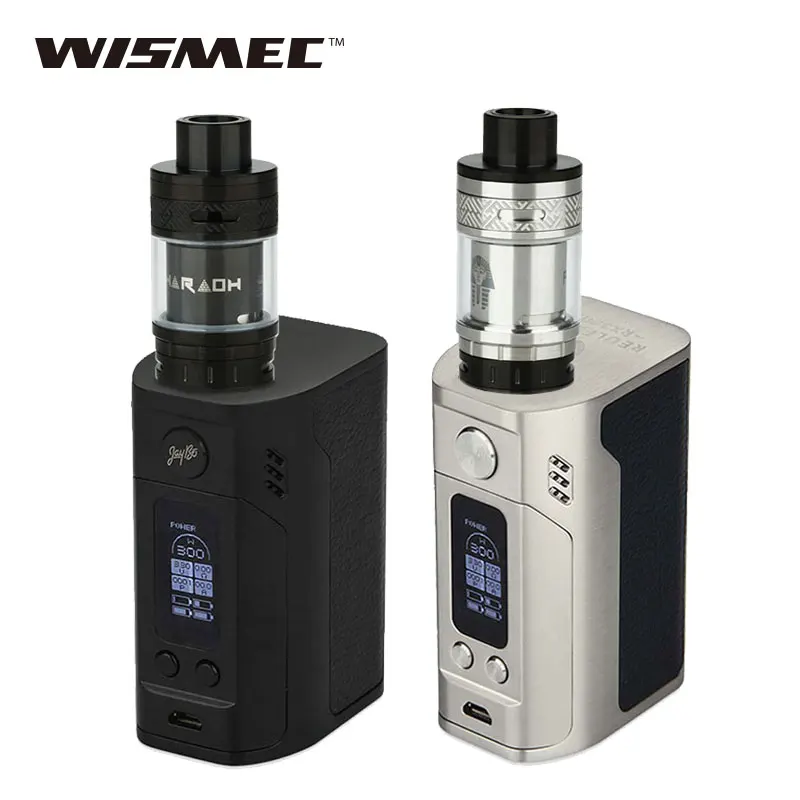 

Original 300W WISMEC RX300 TC Kit with Digiflavor Pharaoh RTA Tank 4.6ml E-cig Reuleaux RX300 Box Mod powered by 4x18650 battery