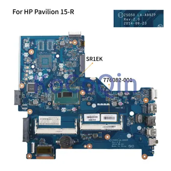 KoCoQin Laptop motherboard For HP Pavilion 15-R 250 G3 Core I3 Mainboard ZS050 LA-A992P 776082-001 776082-501 CPU SR1EK KoCoQin Laptop motherboard For HP Pavilion 15-R 250 G3 Core I3 Mainboard ZS050 LA-A992P 776082-001 776082-501 CPU SR1EK