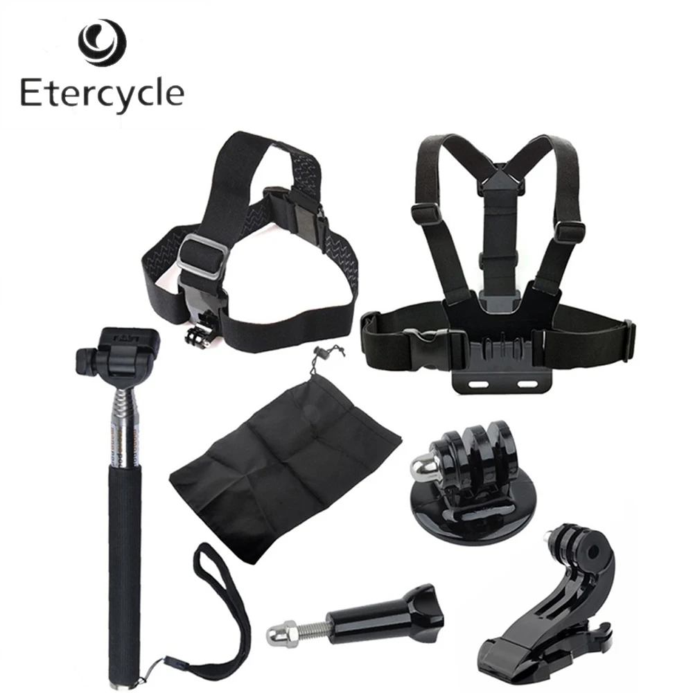 

7-in-1 Accessories Kit For GoPro HD Hero 4 3+ 3 2 Chest Harness Head Strap Mount Monopod Tripod Adapter Gopro Hero